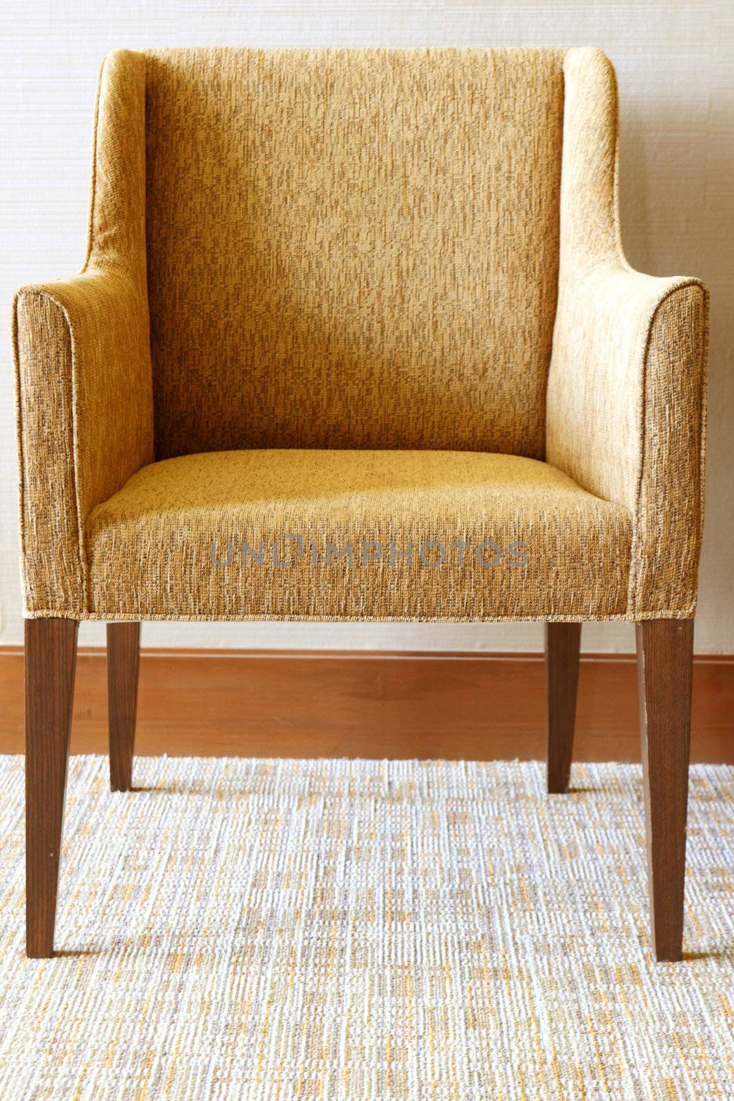 Brown modern chair in living room