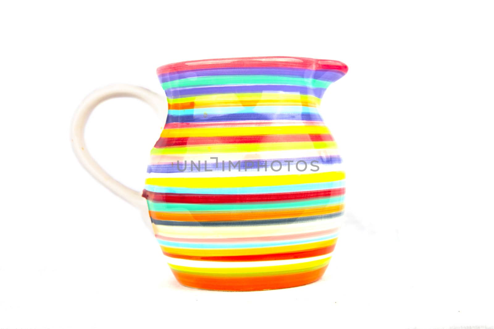 Colorful vase isolated on white background