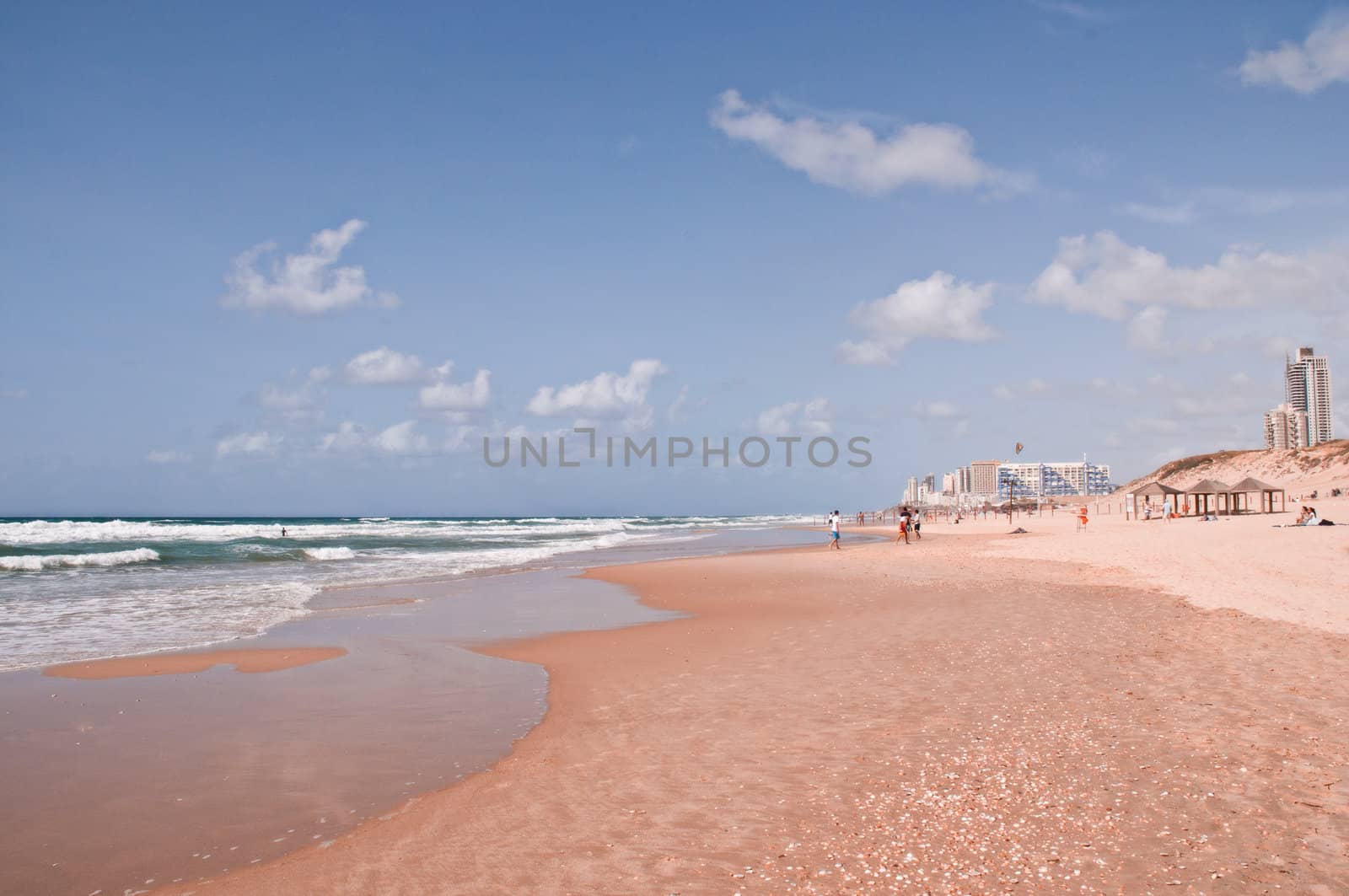 City beach.The border cities of Rishon Lezion and Bat Yam. Israel