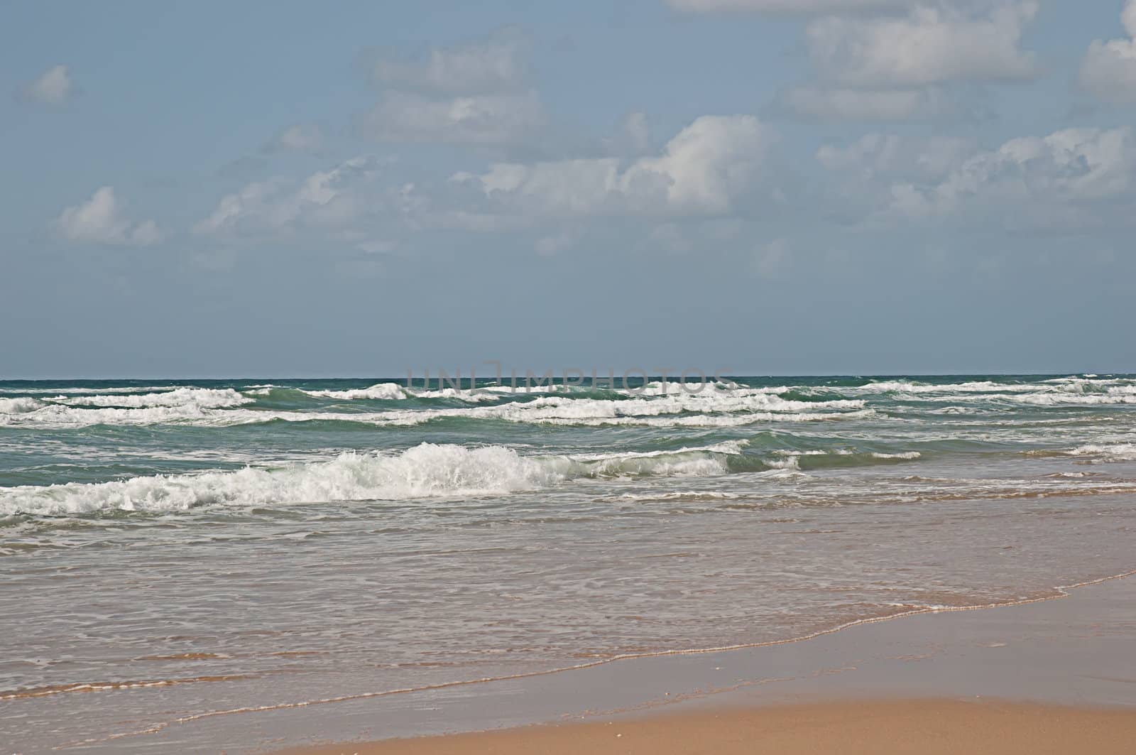 Sand of beach Mediterranean sea .