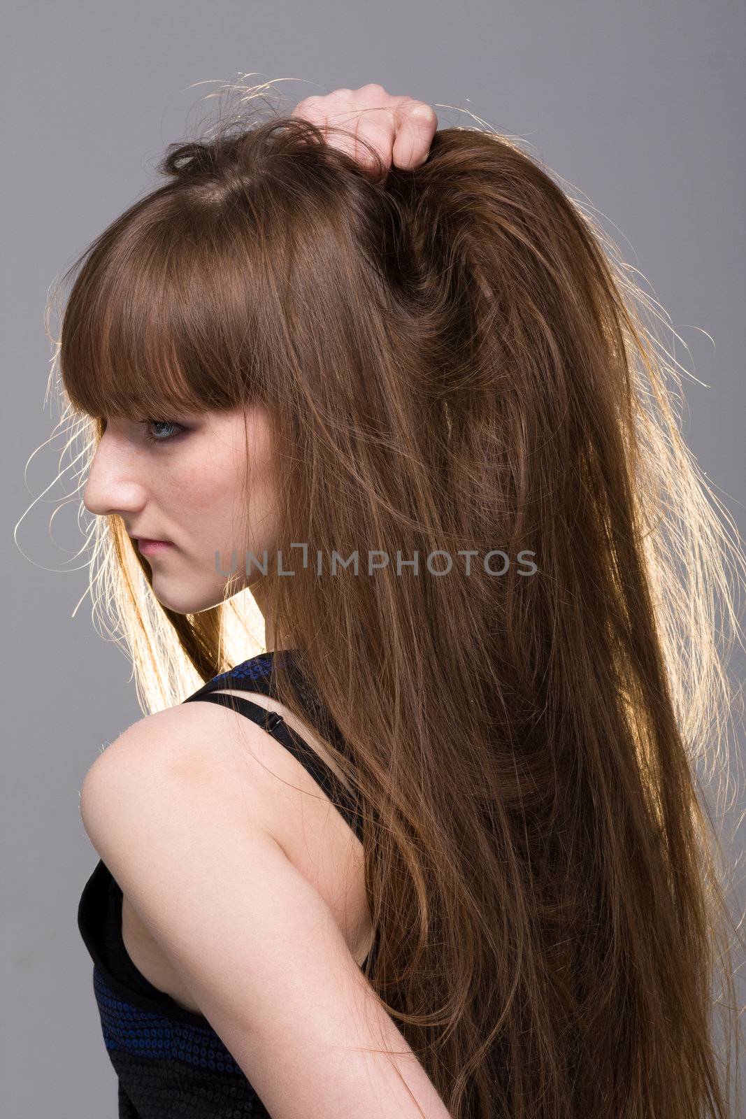 Beautiful Woman with Straight Long Hair by stepanov