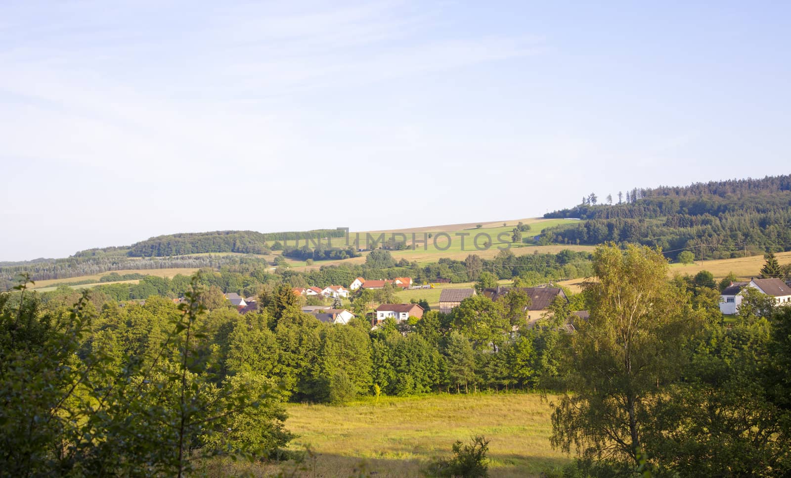 German green hills with little village Hambachtal