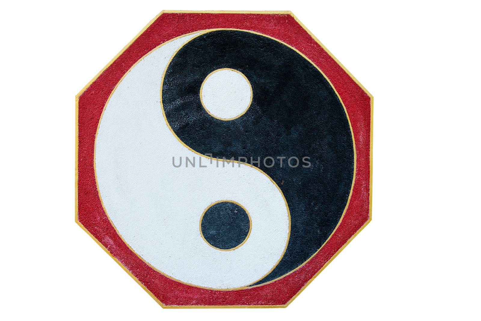 Chinese Yin Yang sign and symbol, isolated in white