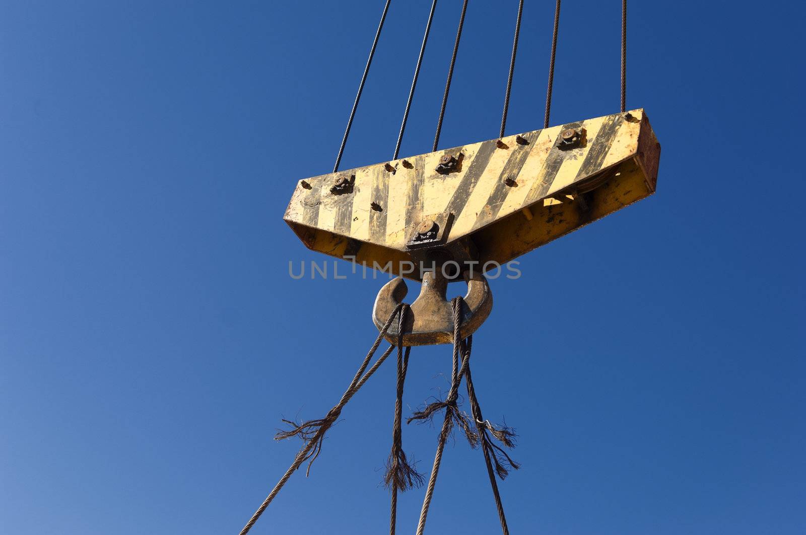 Detail of an industrial heavy-duty pulley