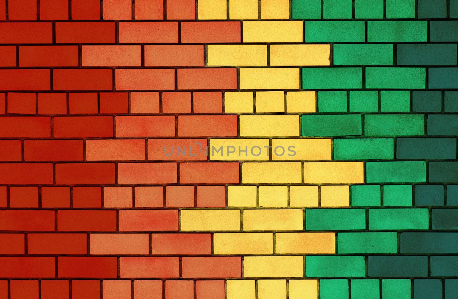 The facade view of colorful brick wall for design background