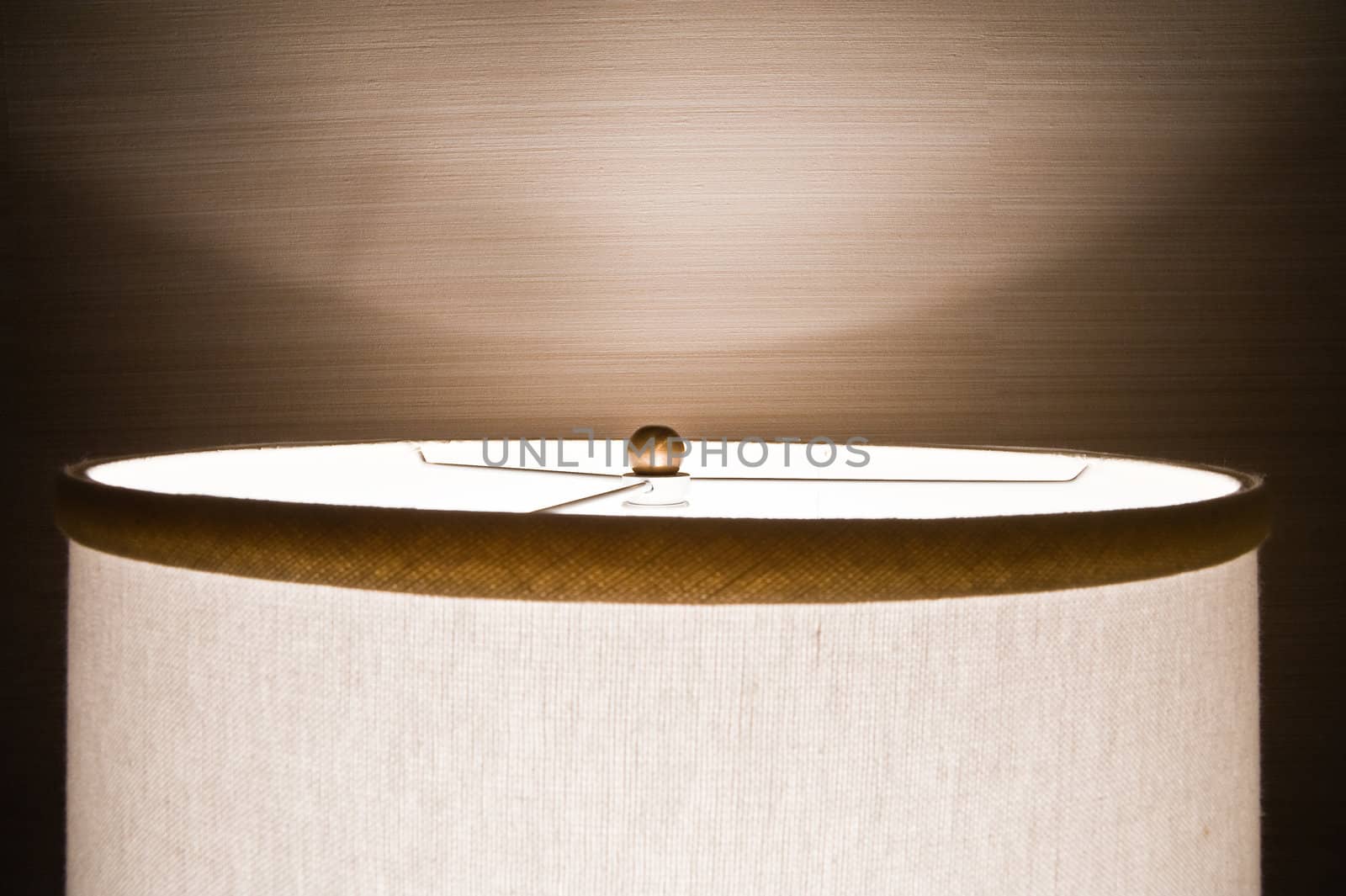 Lit lamp in a room