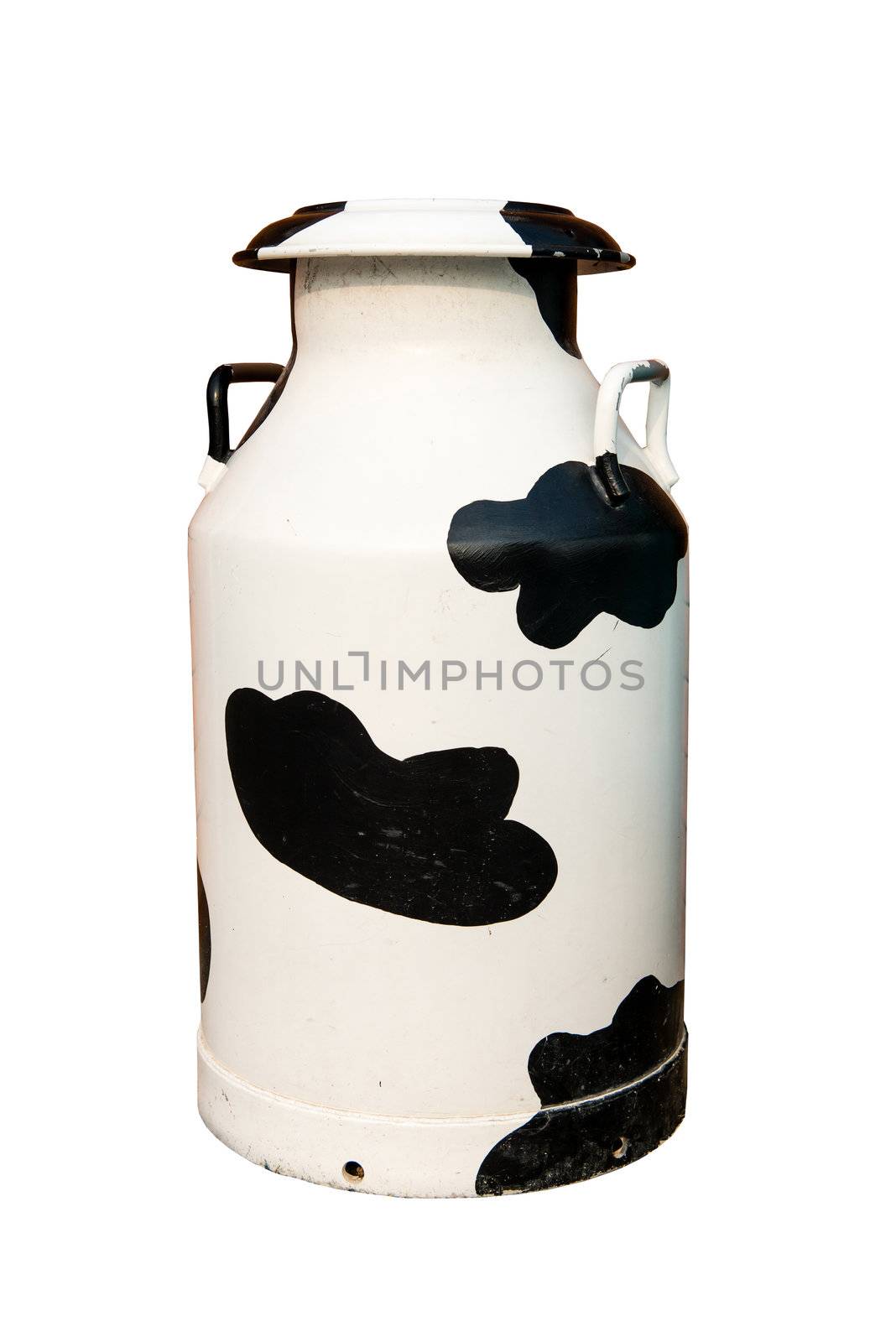 A large multi color metal milk container by sasilsolutions