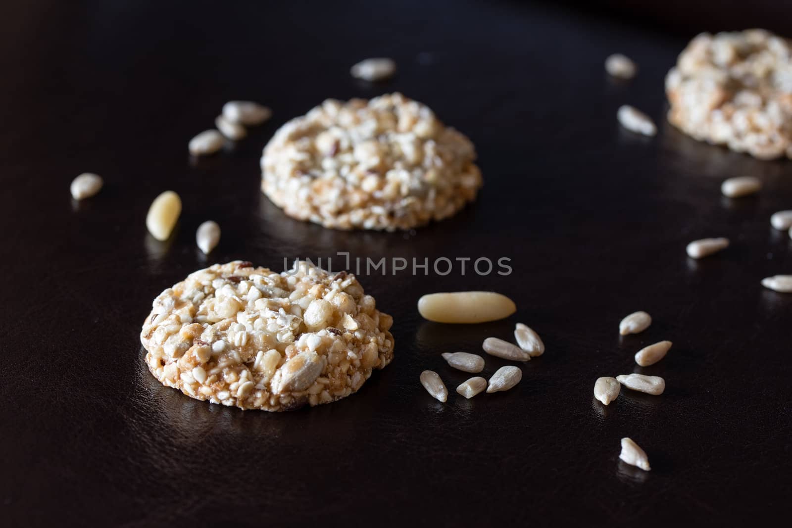 Cereal cookies with sunflower seeds and pinions