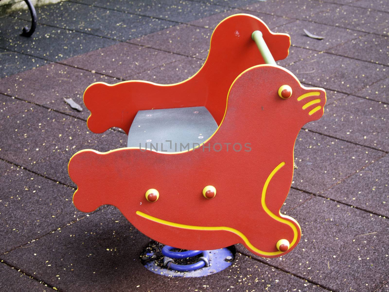 Seal rocking chair in playground