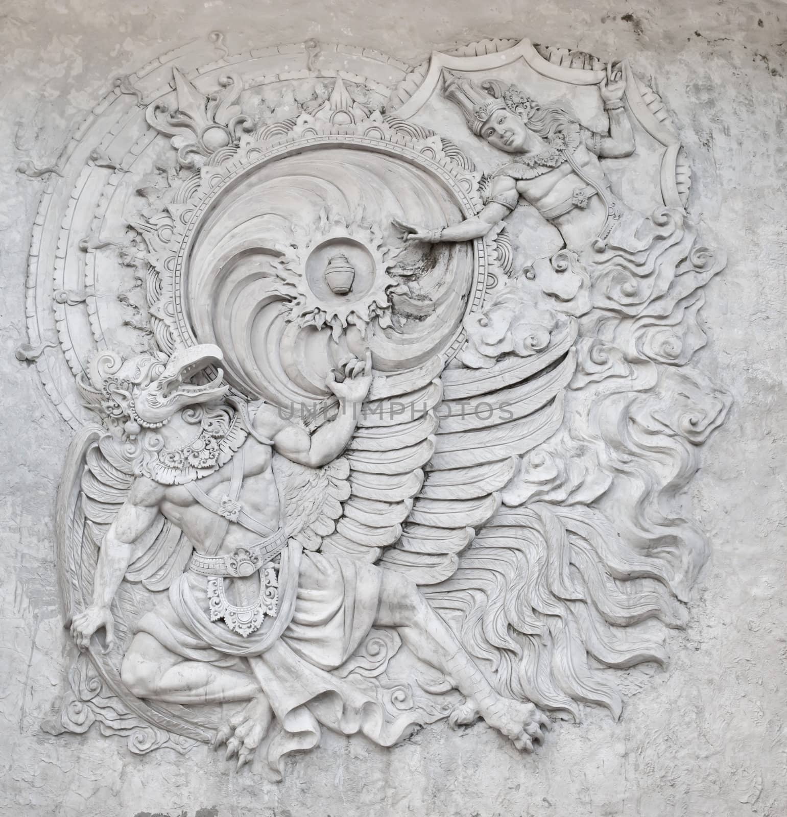 Detail of carved stone at in Bali, Indonesia