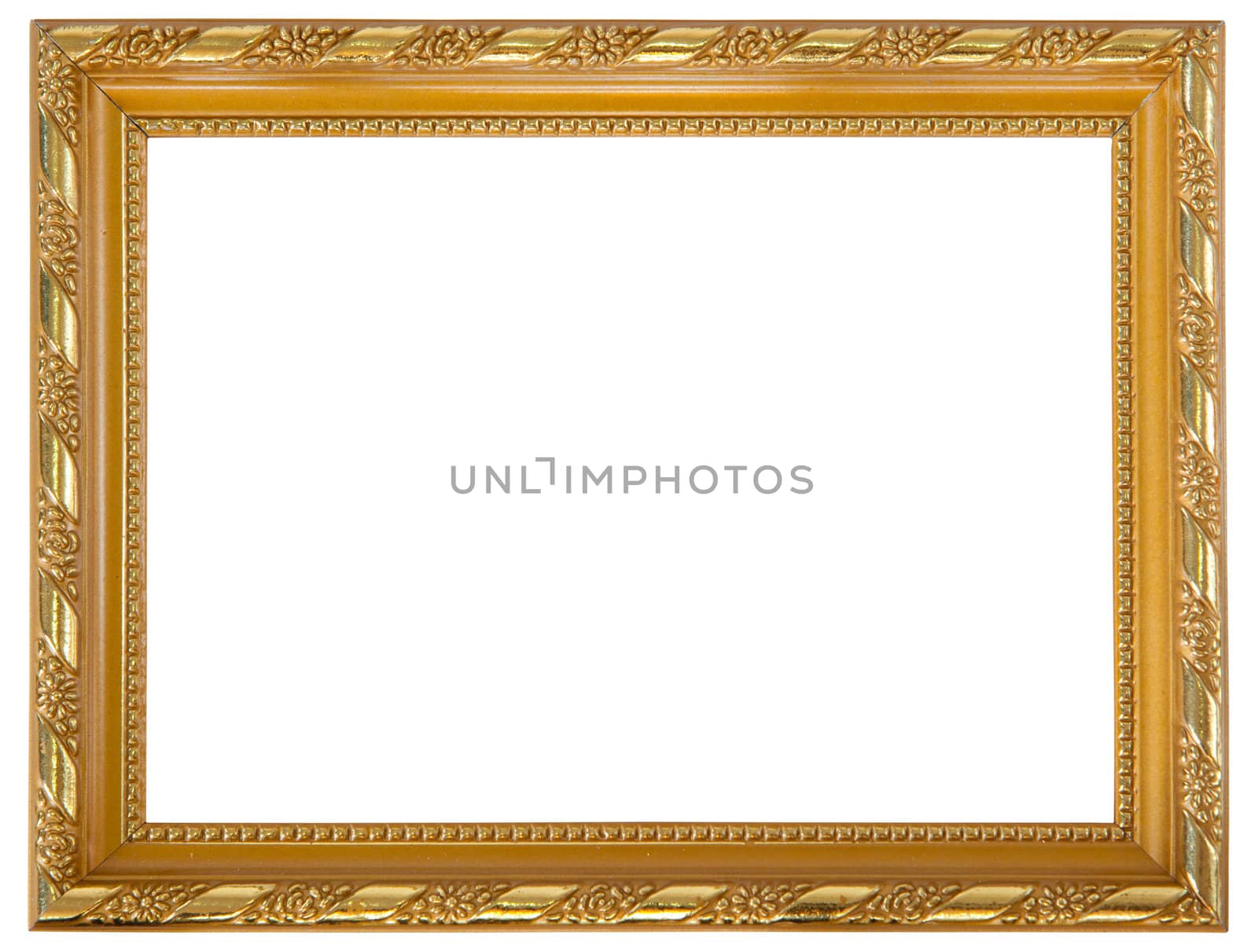 Gold frame isolated on white background