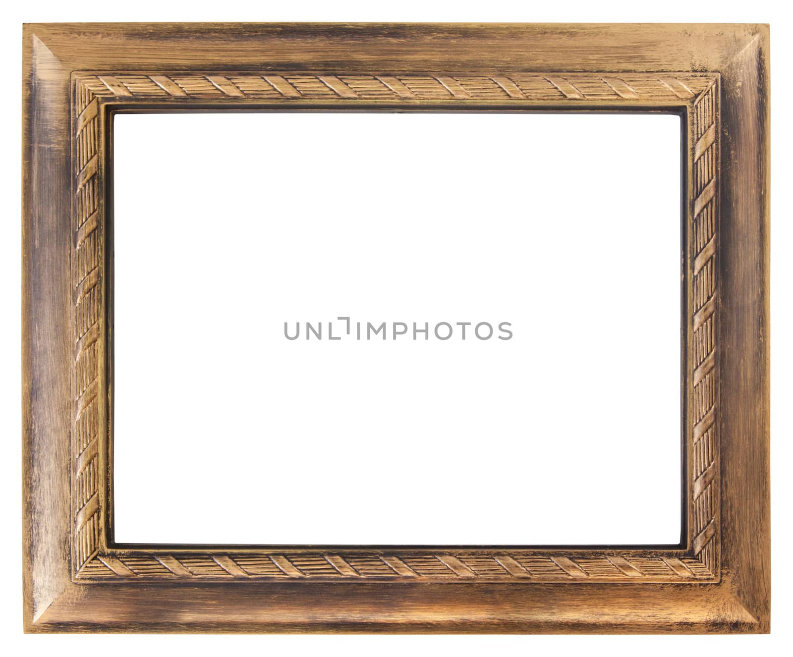 Gold frame isolated on white background