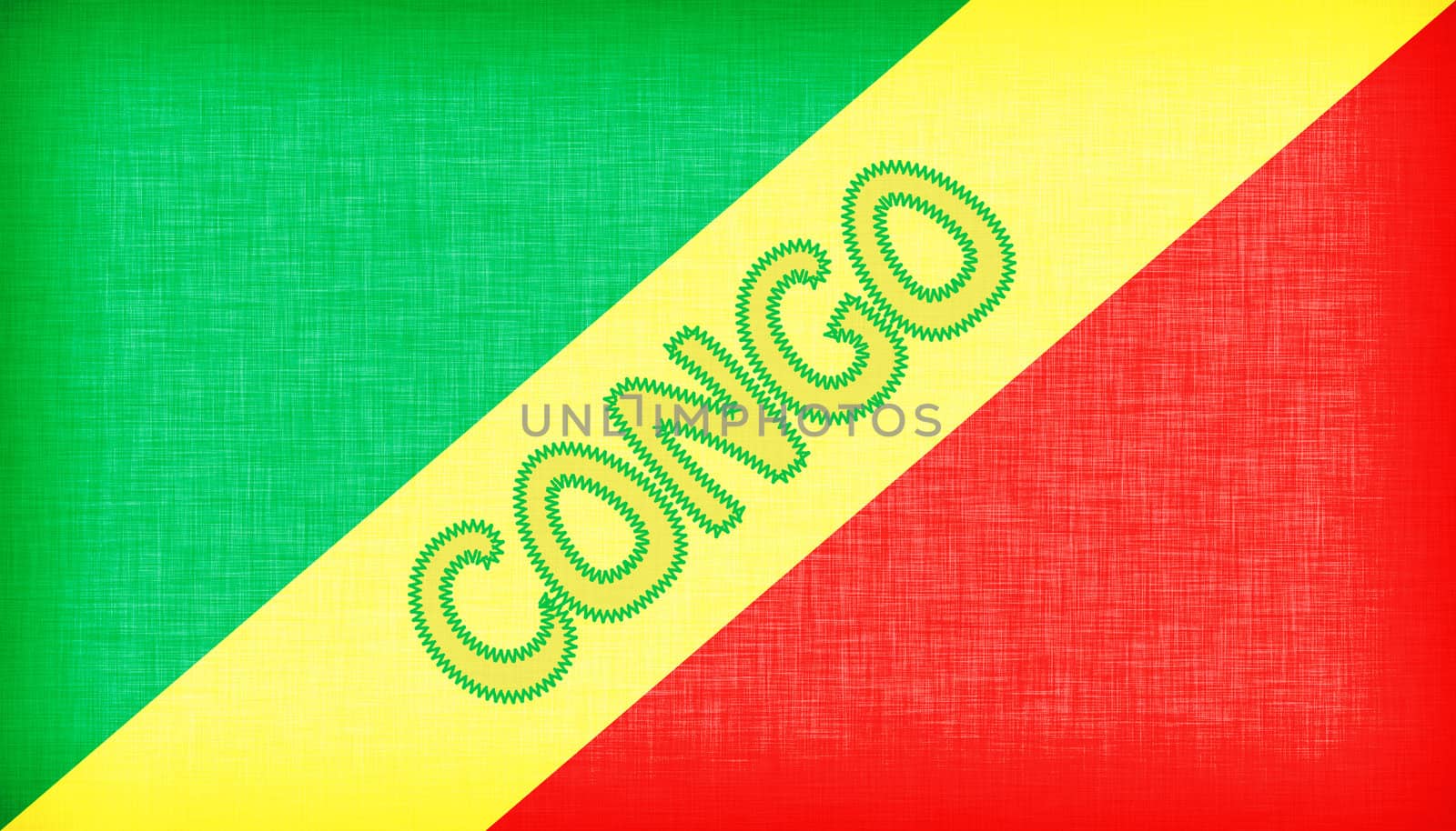 Flag of Congo stitched with letters, isolated
