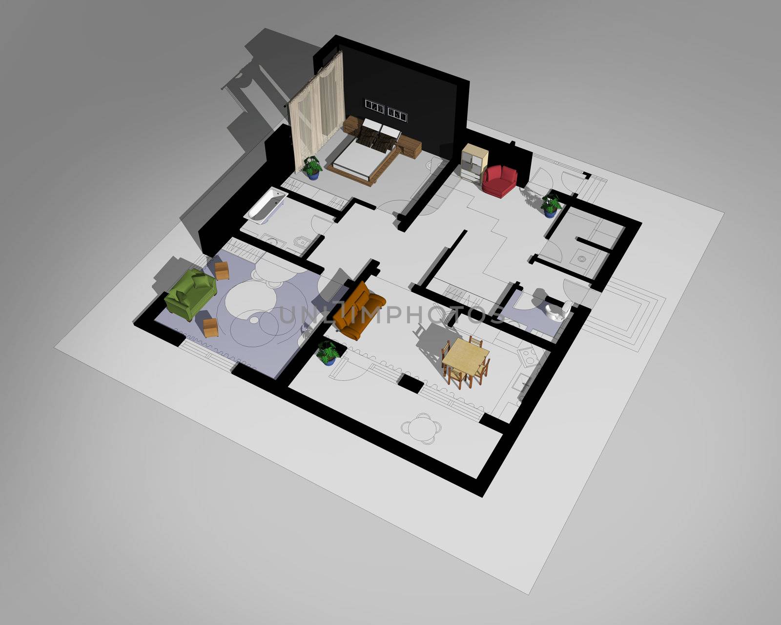 layout of the apartment by butenkow