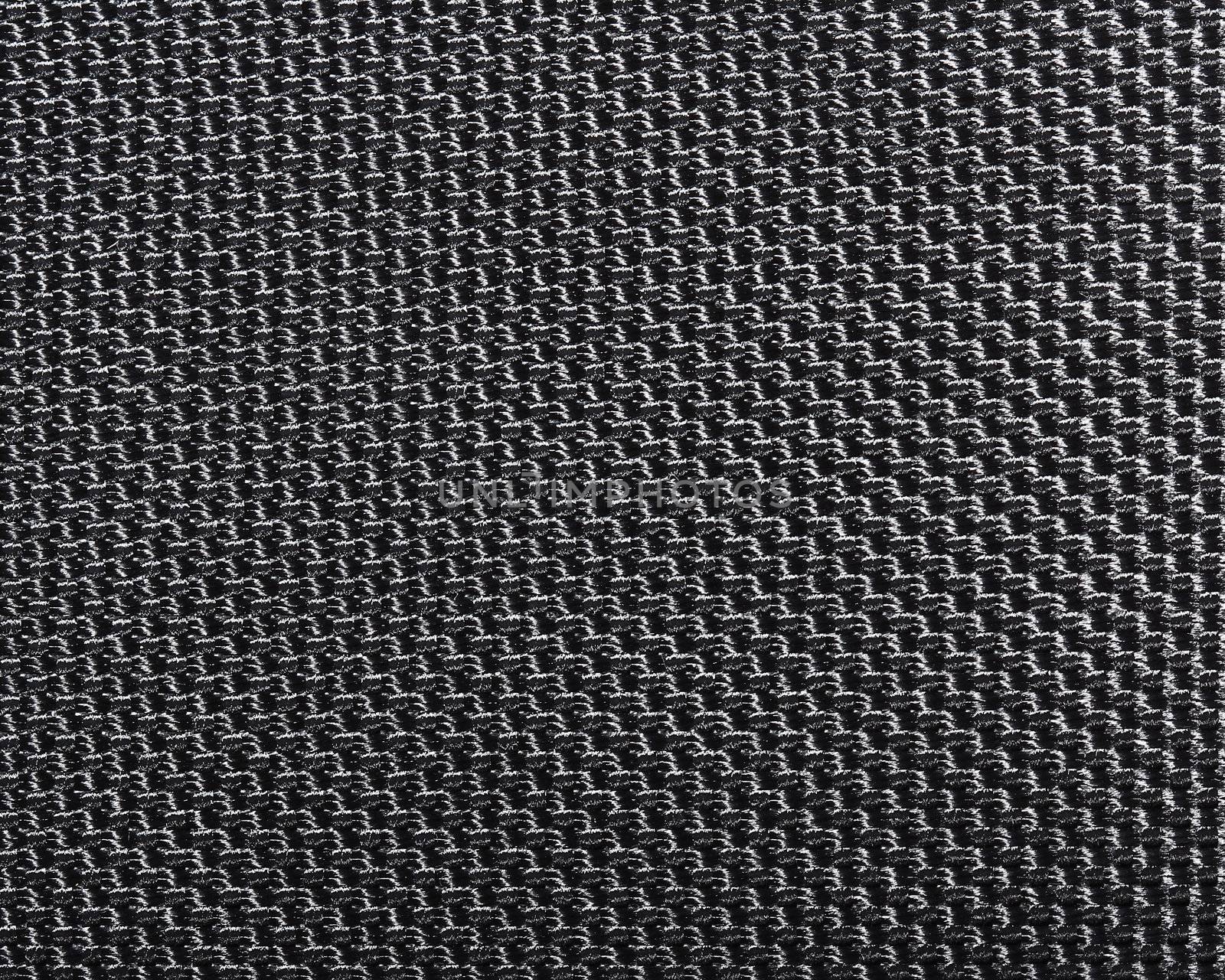 Black polyester texture background. Close up