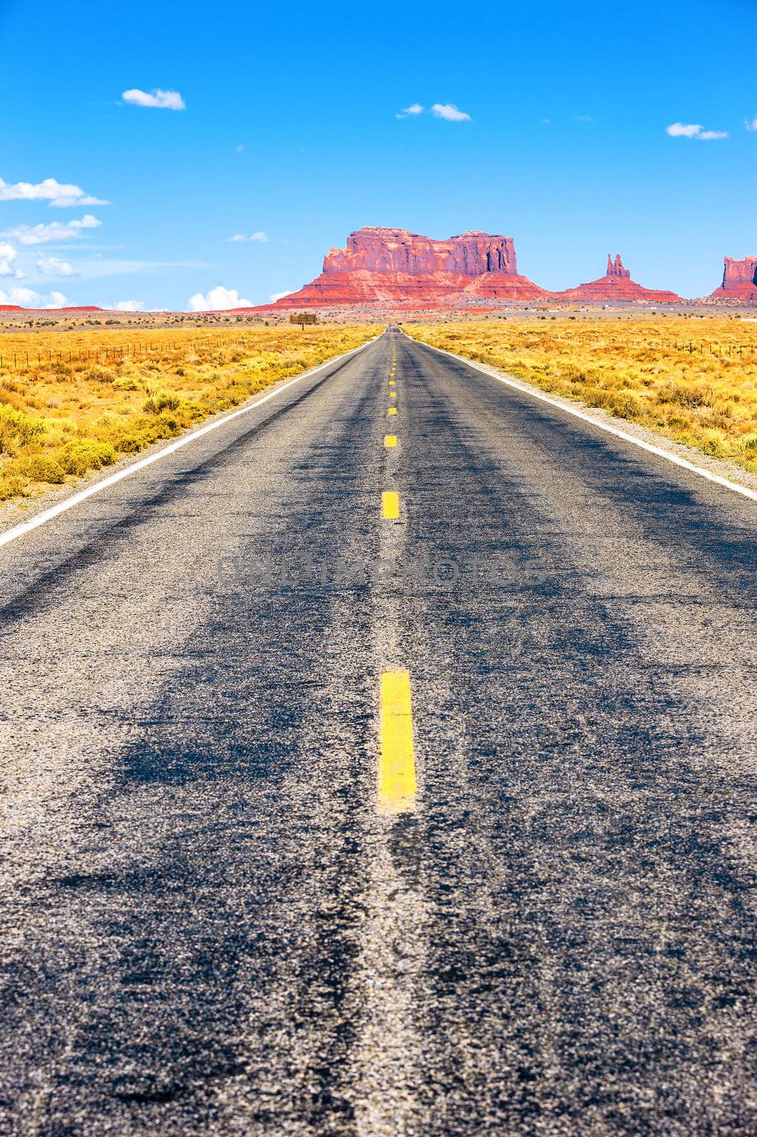 Long Road at Monument Valley, Arizona, USA