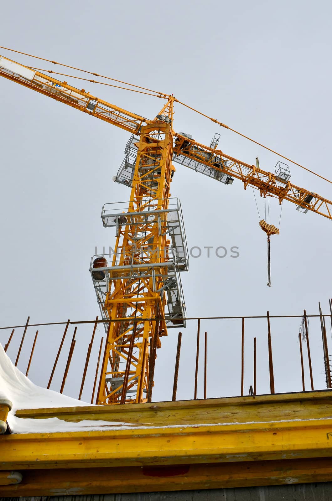 construction crane building a house