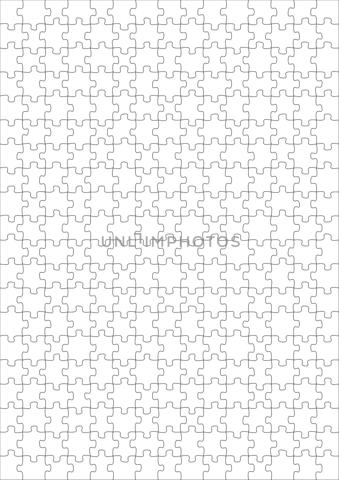 Illustration of a blank puzzle of 300 pieces