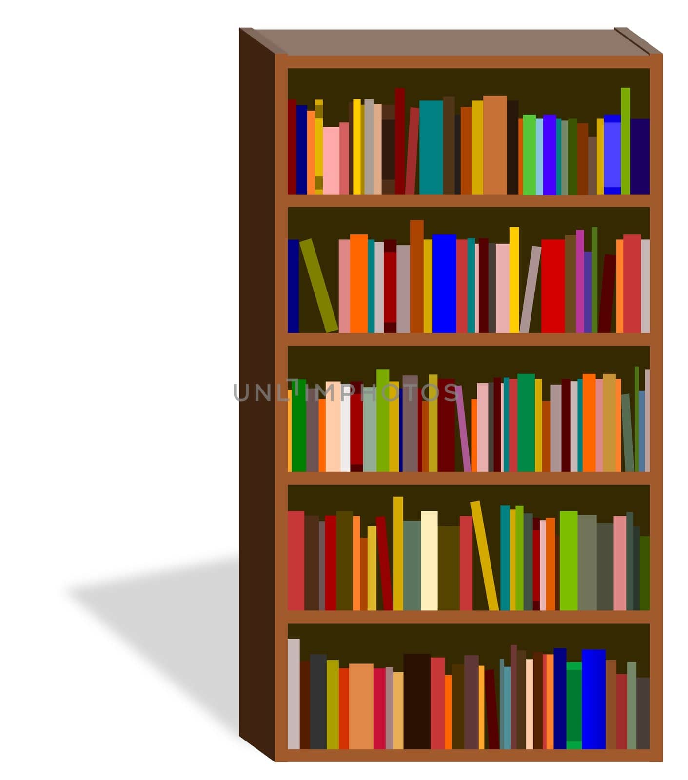 Illustration of an isolated bookshelf