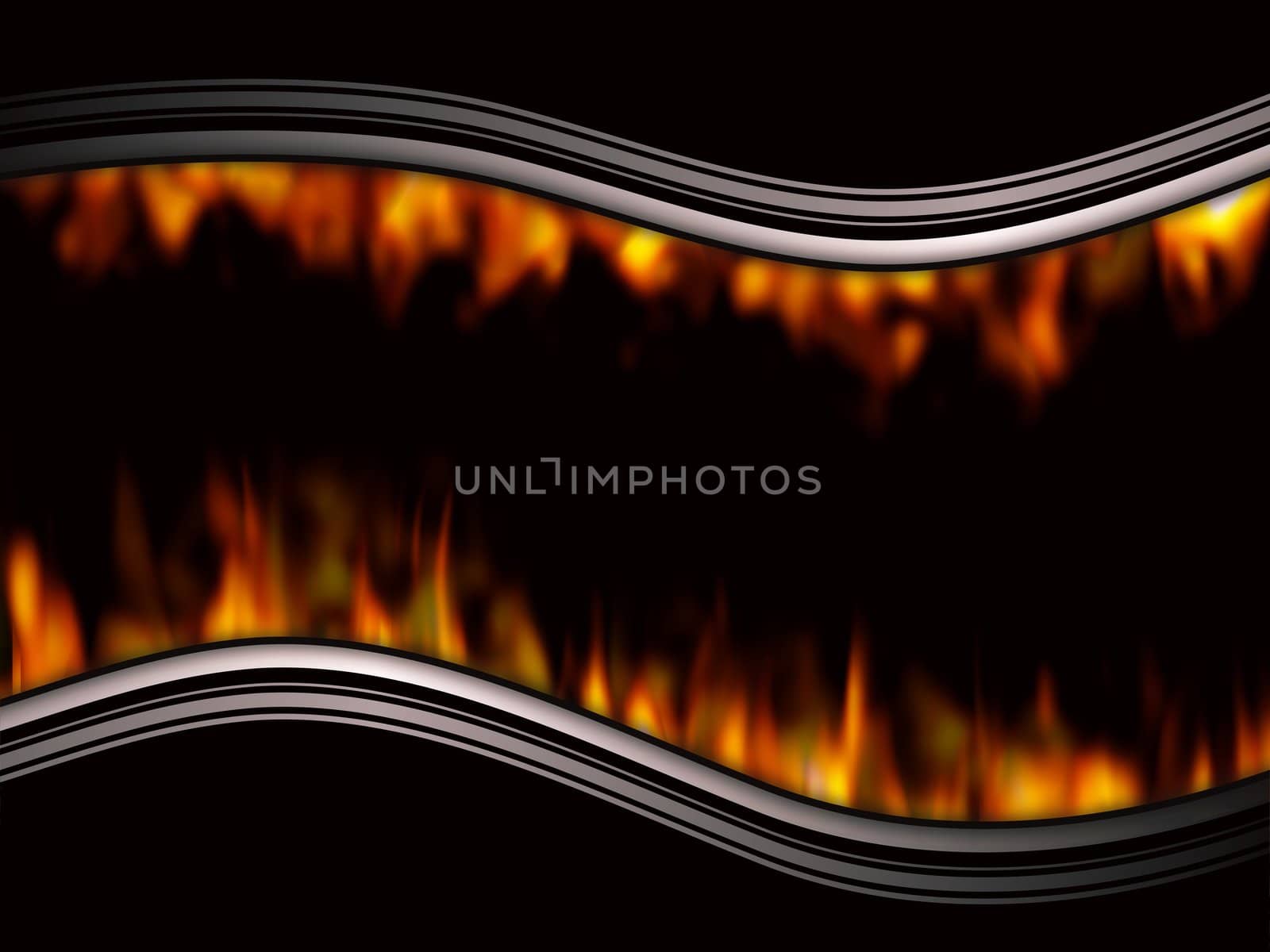 Illustrated background with curves and flames