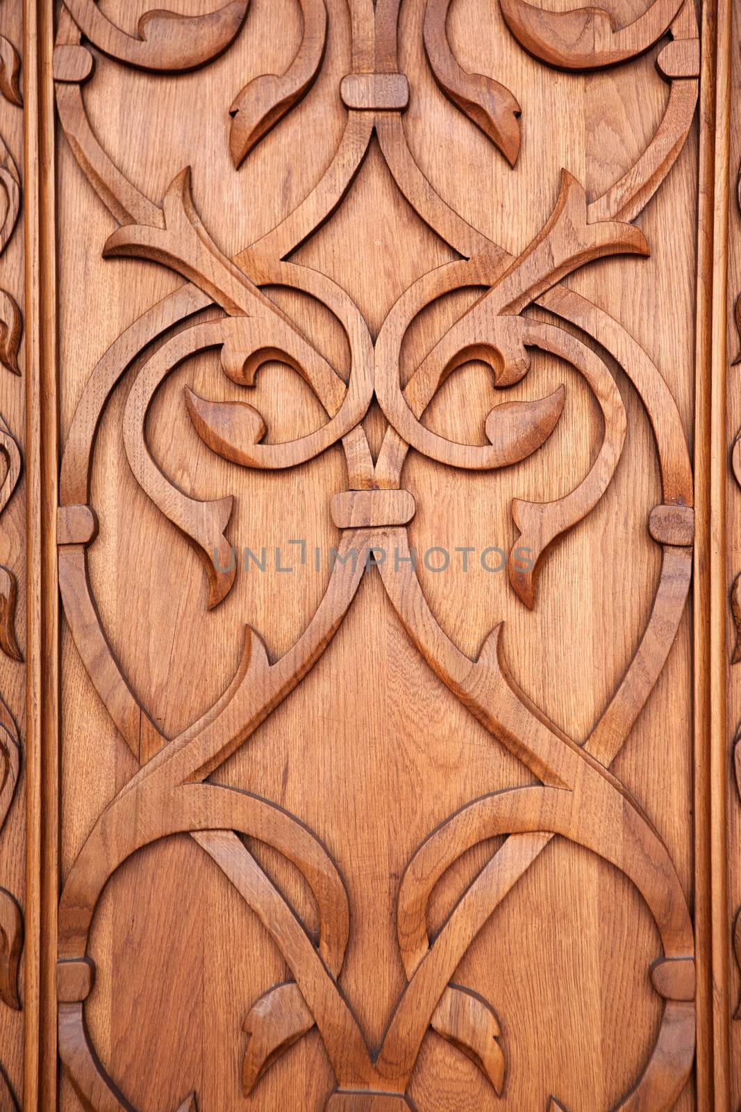 decor of the wooden door