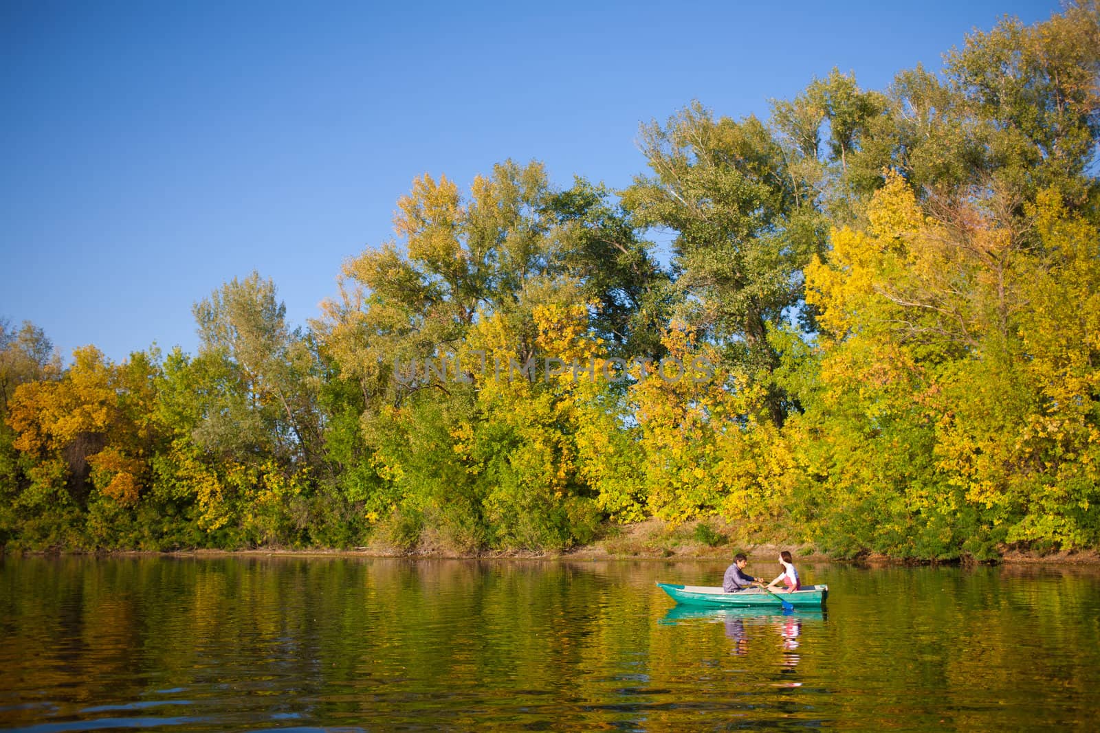 couple in a boat outdoors