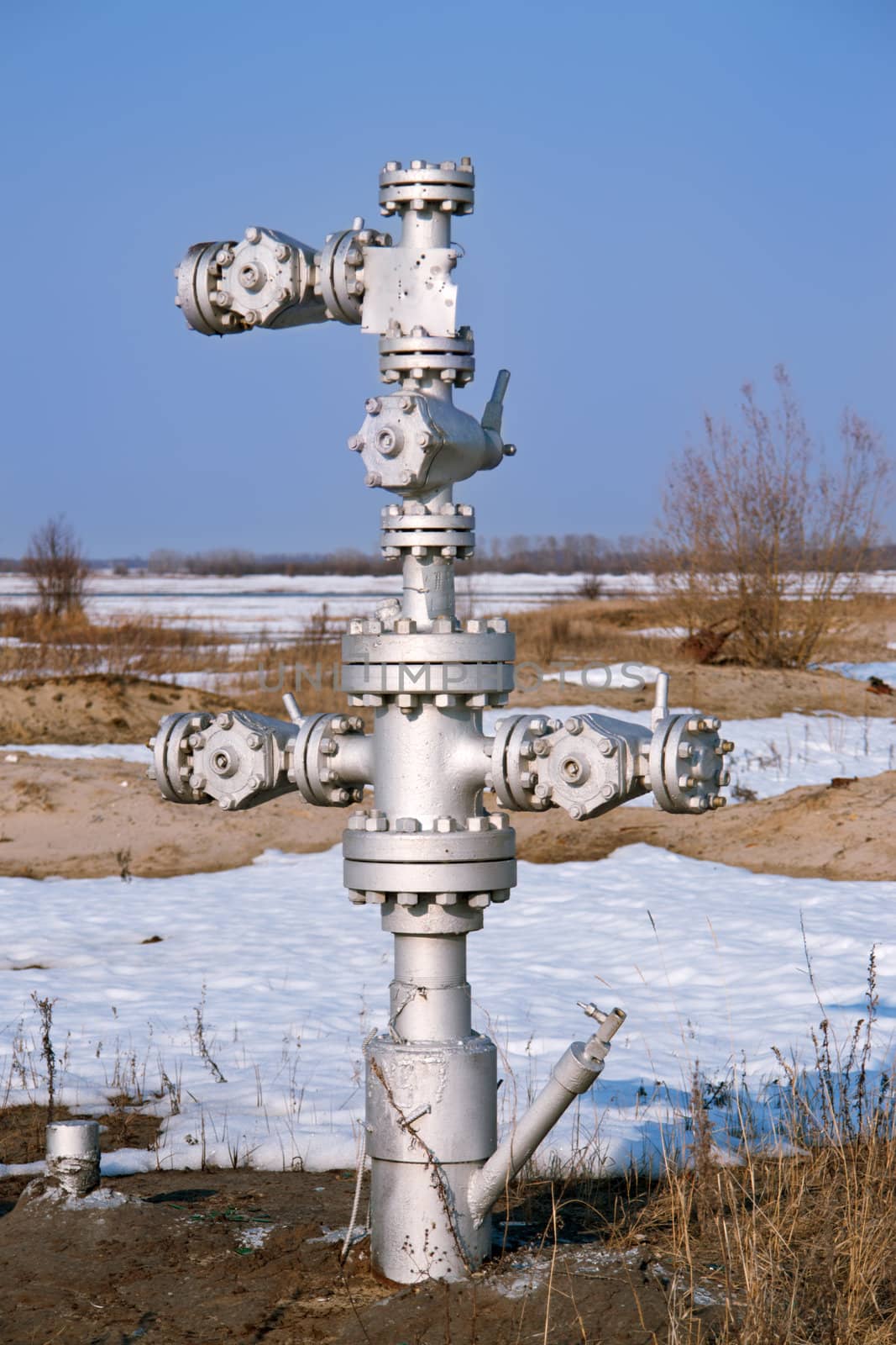 wellhead in the oil and gas industry. spring.