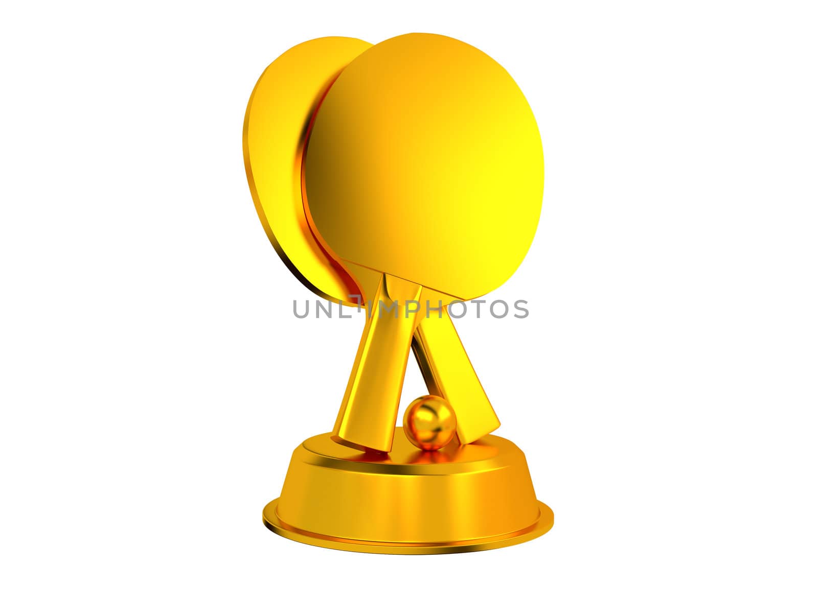 Table Tennis Trophy with a White Background