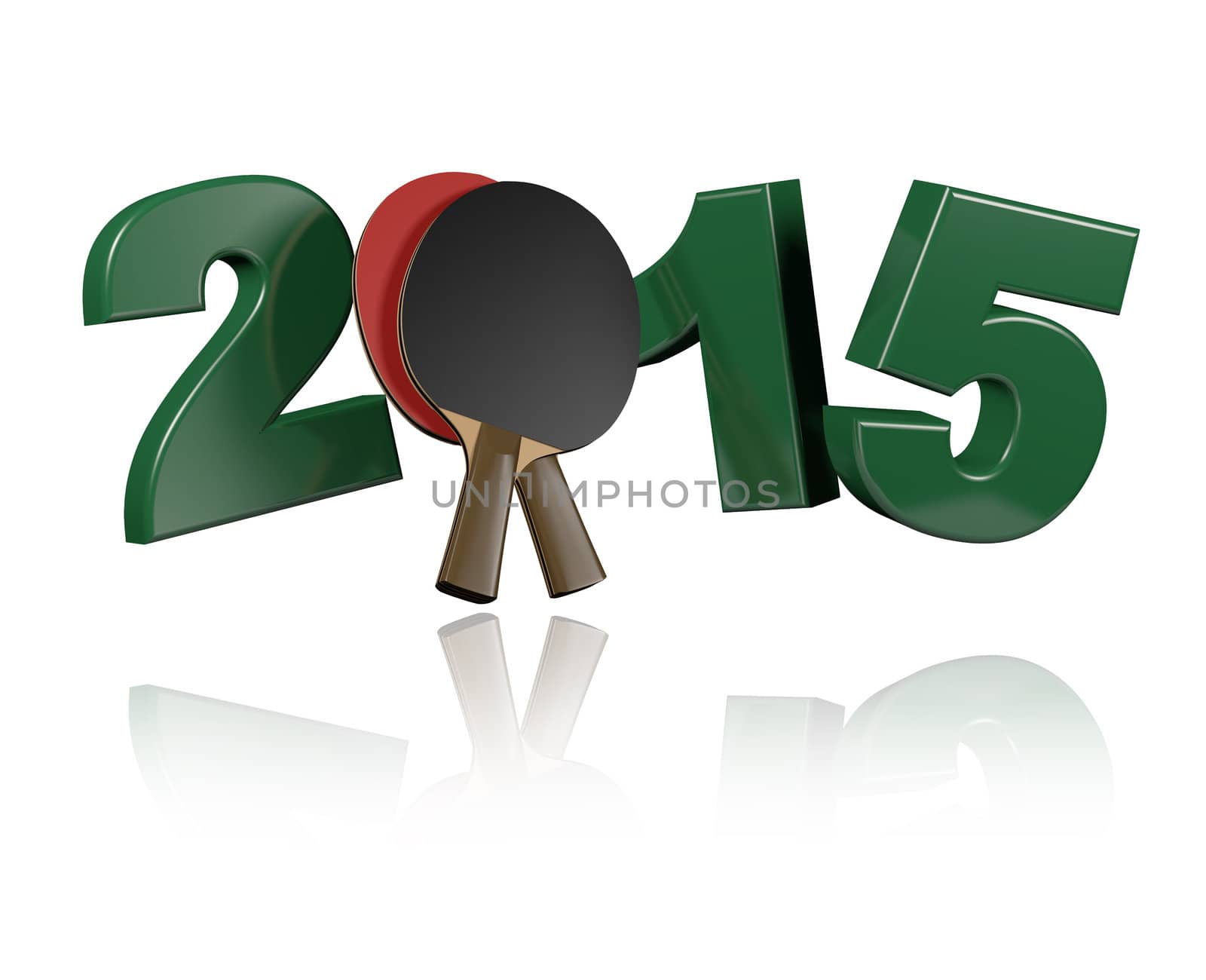 Table Tennis 2015 with a White Background