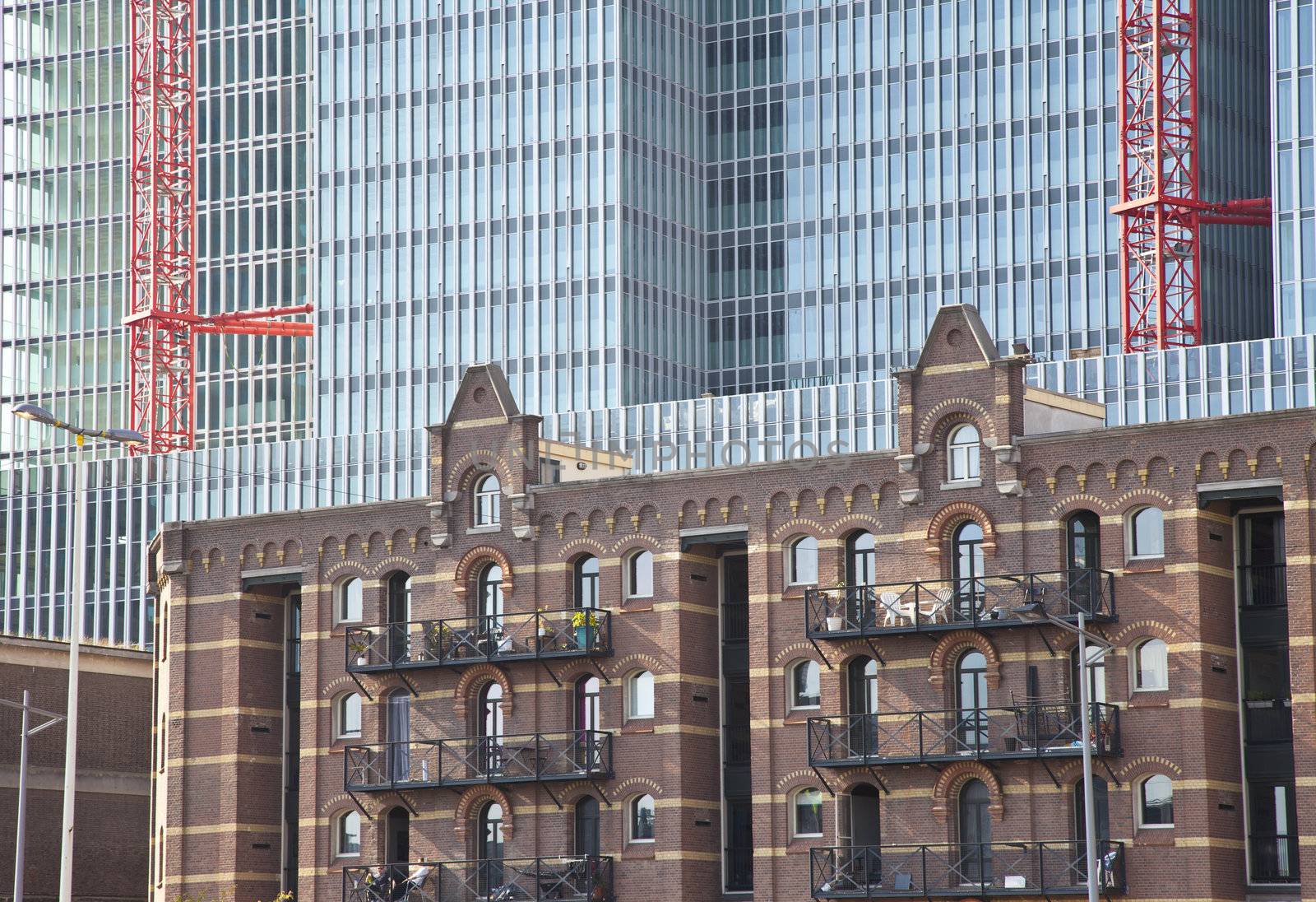 Dutch old and modern trade office building