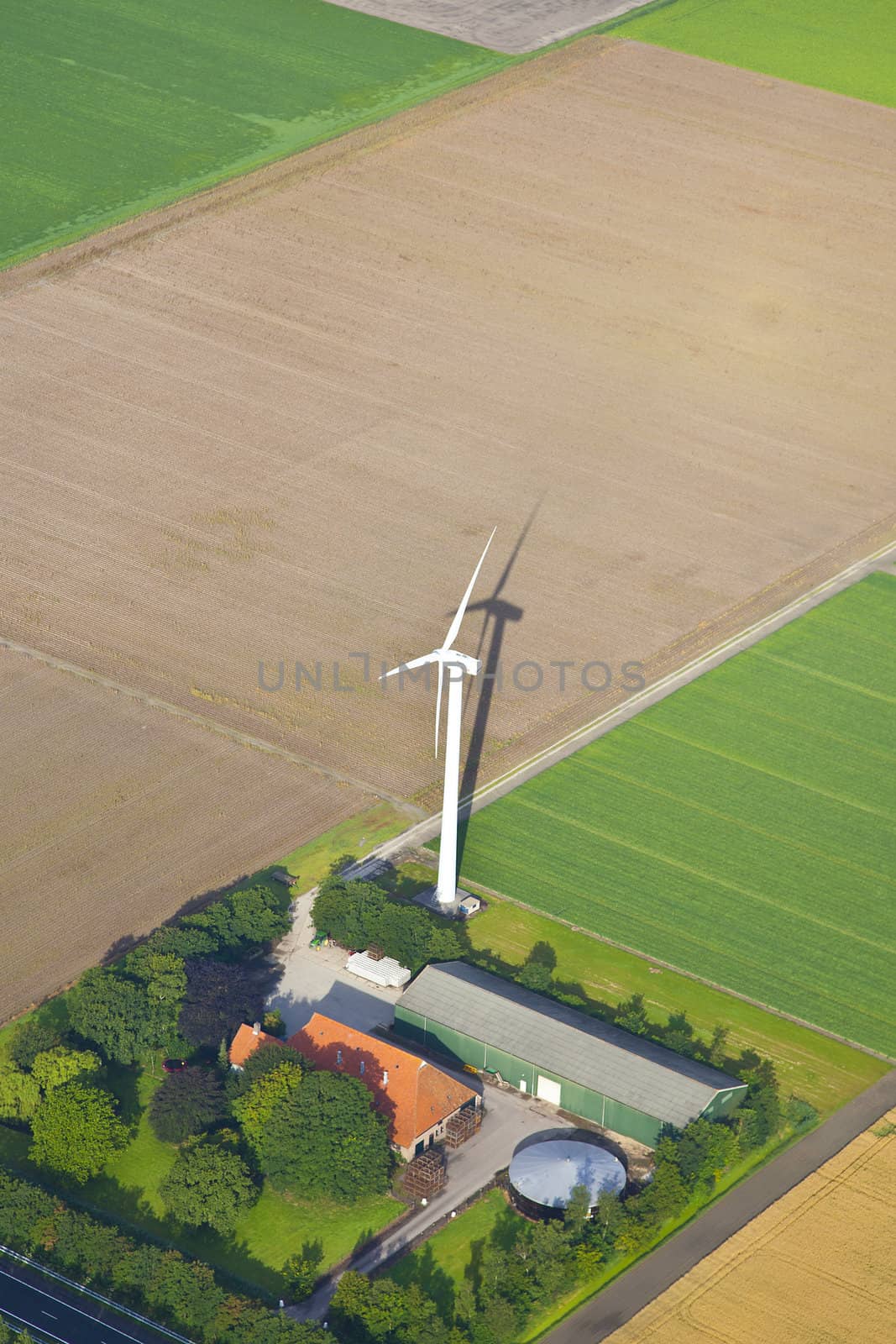 View at Dutch farm from above