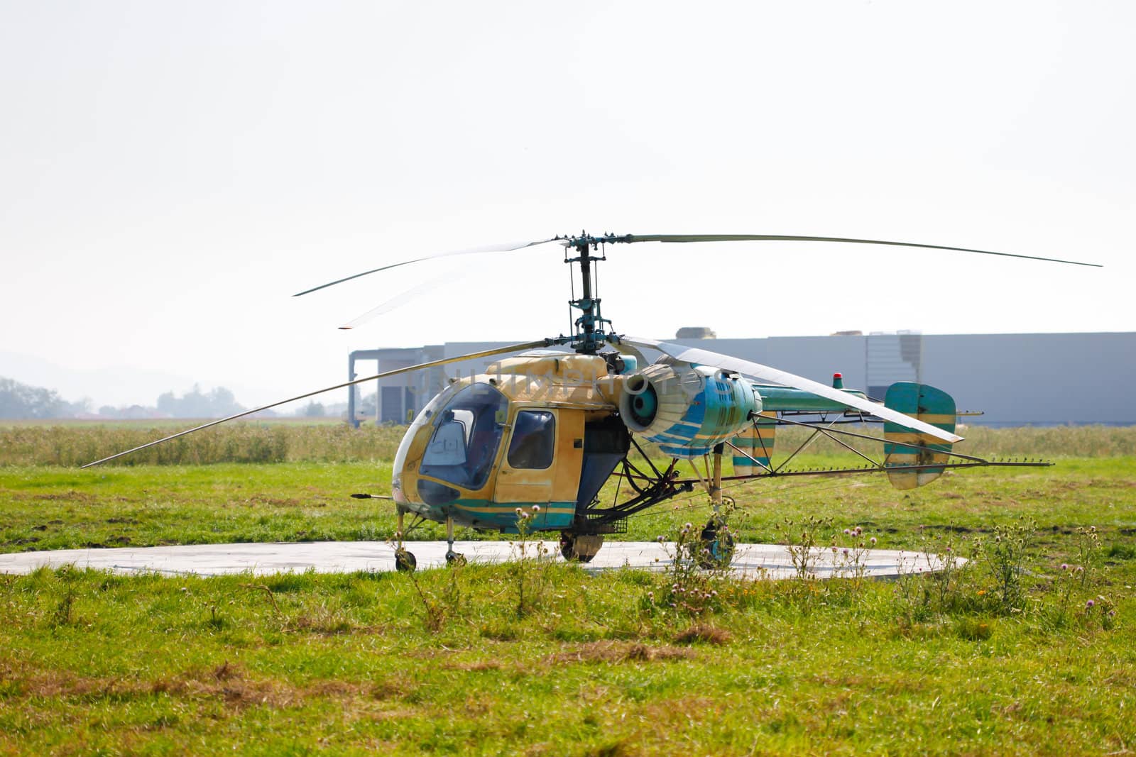 Retired old crop dusting helicopter