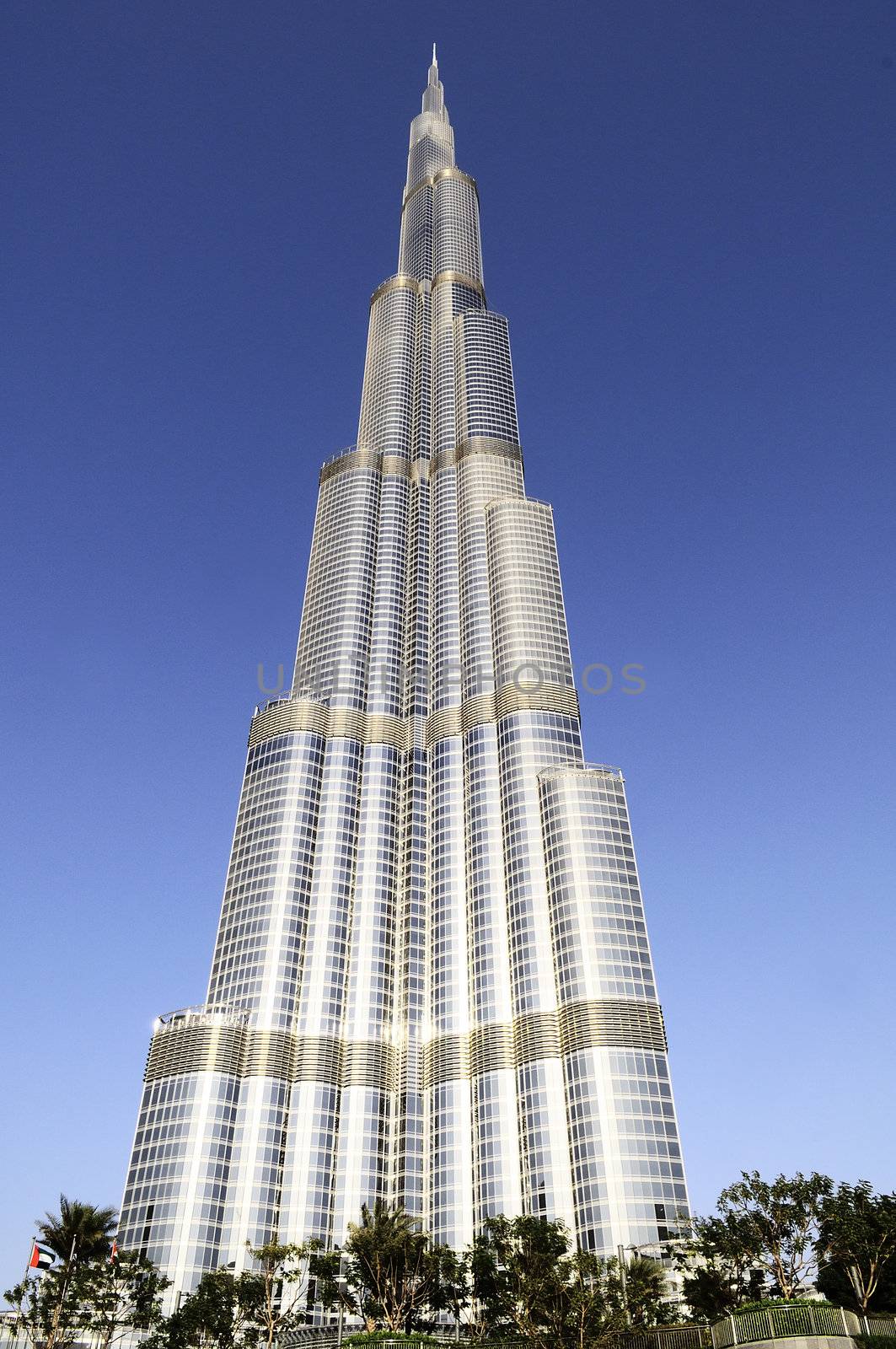 DUBAI, UAE - FEBRUARY 22: DUBAI, UAE - FEB 22: The Address Hotel in the downtown Dubai area overlooks the dancing fountains, and Burj Khalifa facade on February 22, 2012 in Dubai, UAE. Burj Khalifa is a tallest building in the world, at 828m. Located on Downtown Dubai, 