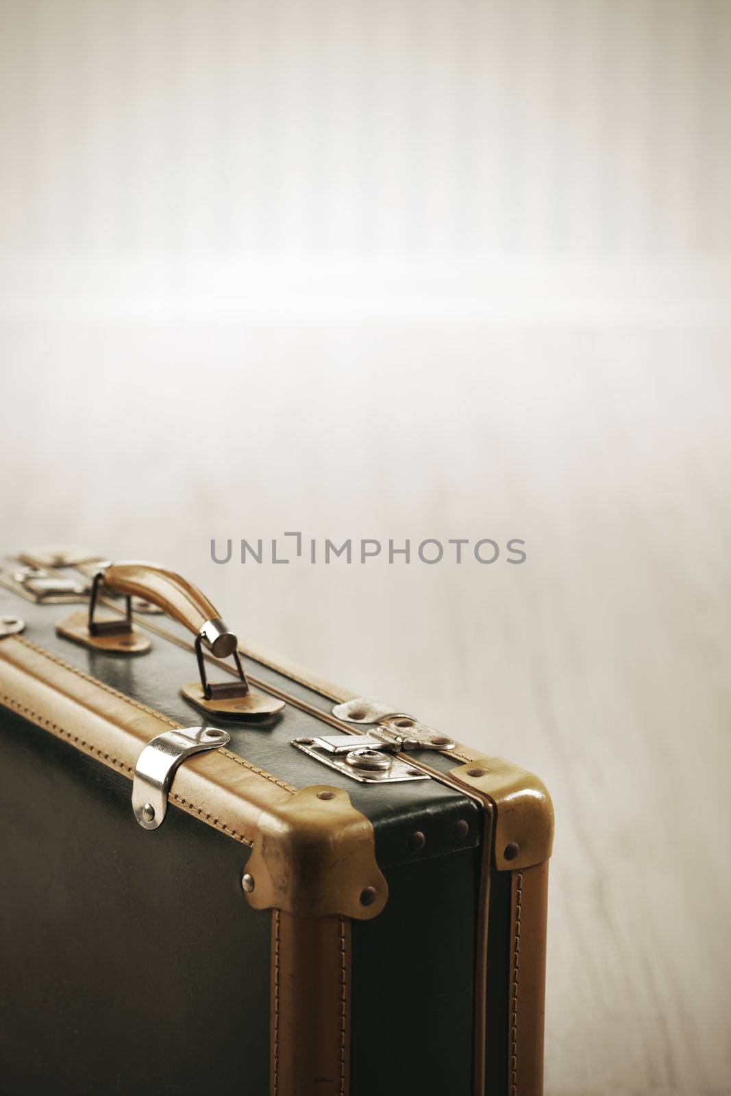 Old-fashioned suitcase close up