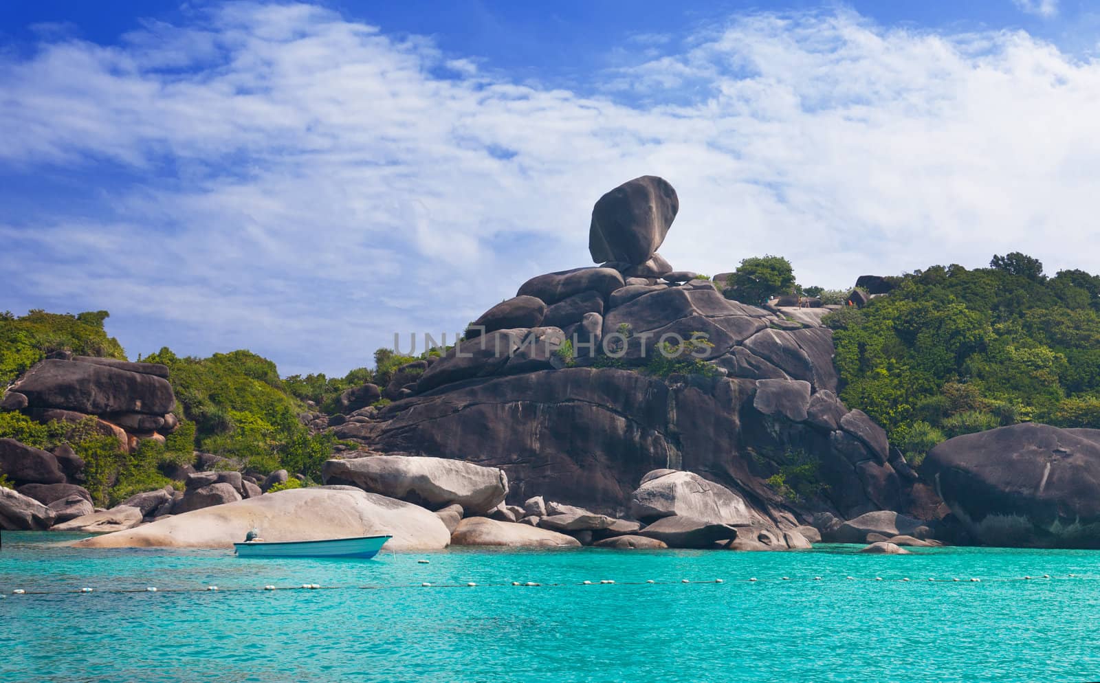 Beautiful landscape with the rock "Sail" on Similan islands, Thailand