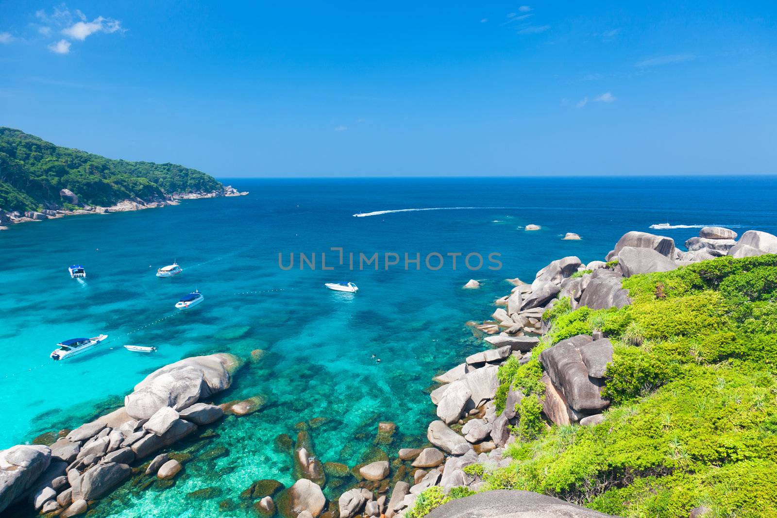 Beautiful view from the rock Sail on Similan, Thailand