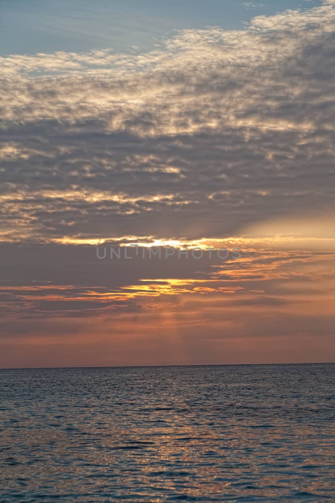 sun ascends over the sea, Thailand