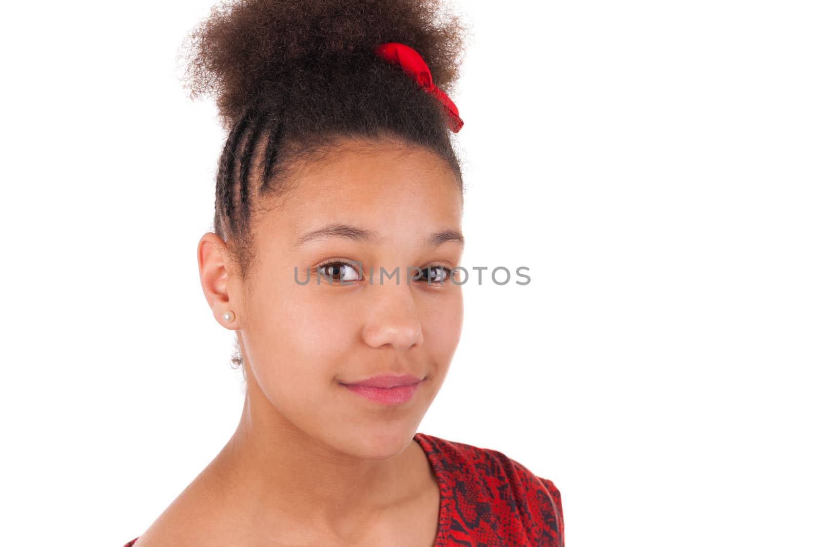 Afro-American young woman with afro hair