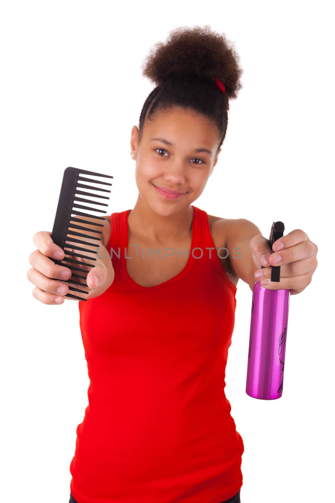 Afro-American young woman with afro hair