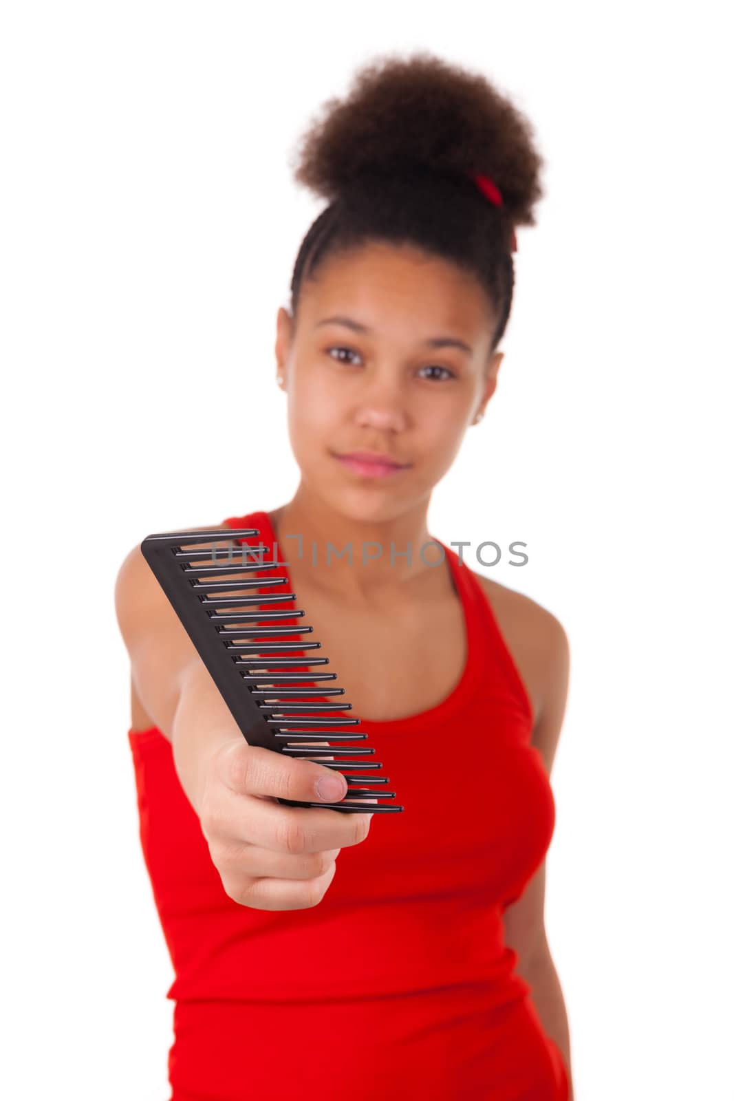 Afro-American young woman with afro hair