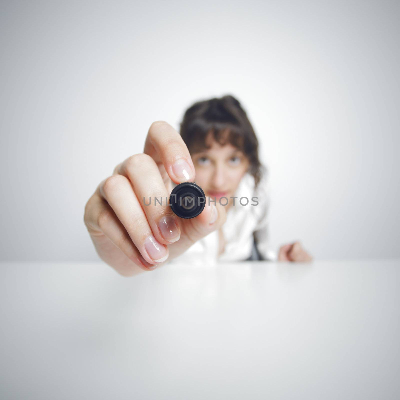 focused Businesswoman with pen