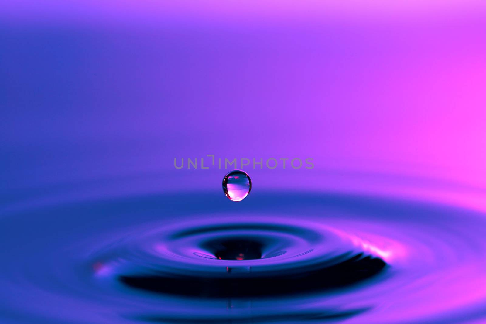 Water drop falling to a liquid surface