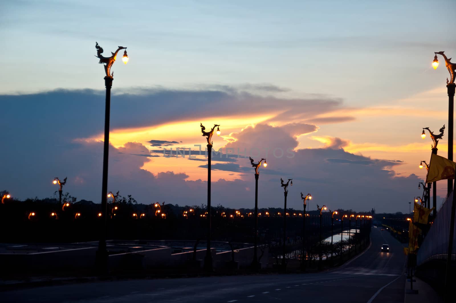 road in the evening