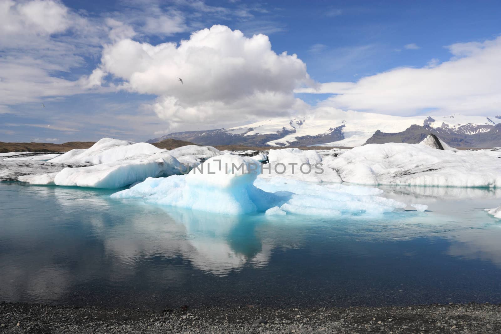 Iceberg on Jokulsarlon lagoon in Iceland. Famous lake. Travel destination for tourists next to Vatnajokull glacier.
