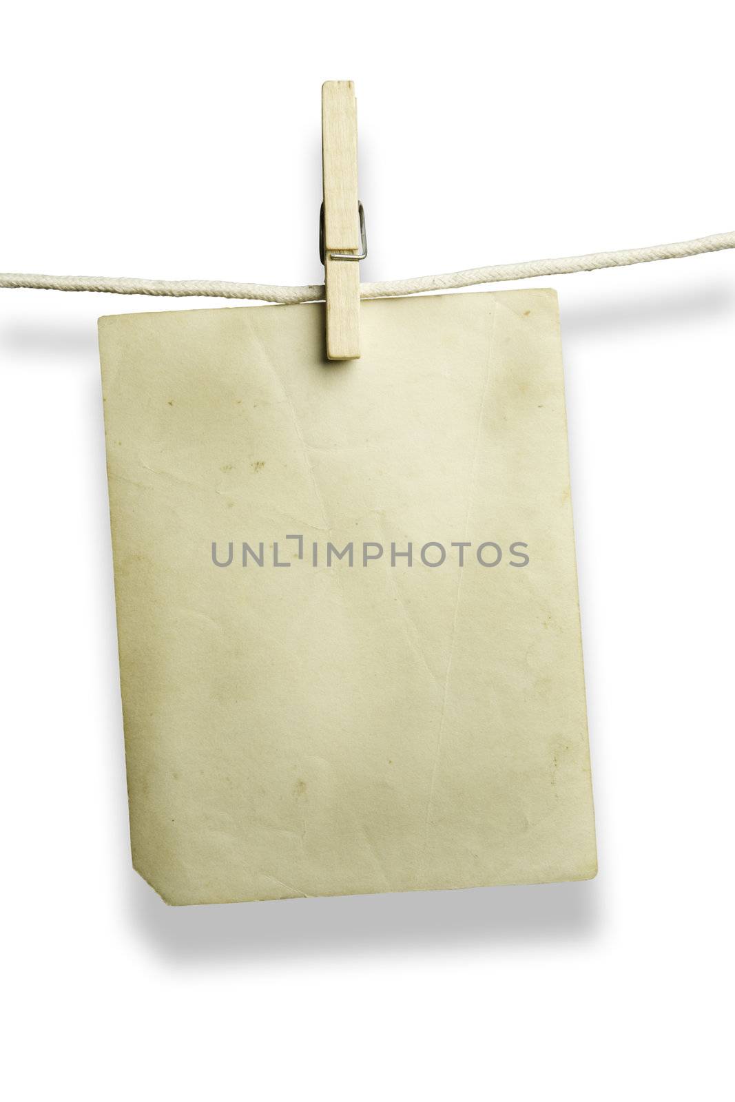 vintage paper blank isolated on grey background