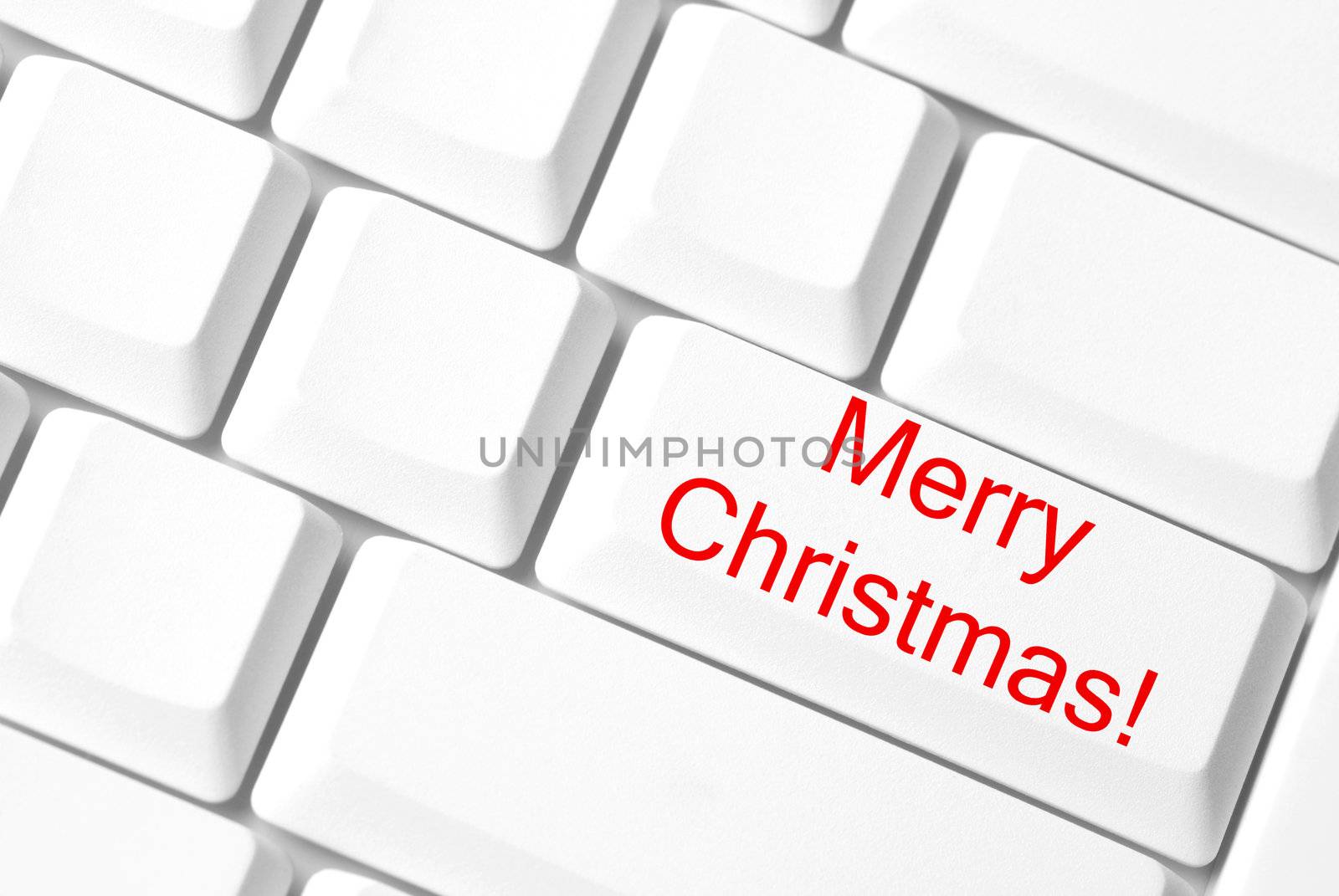 christmas concept with white key-board