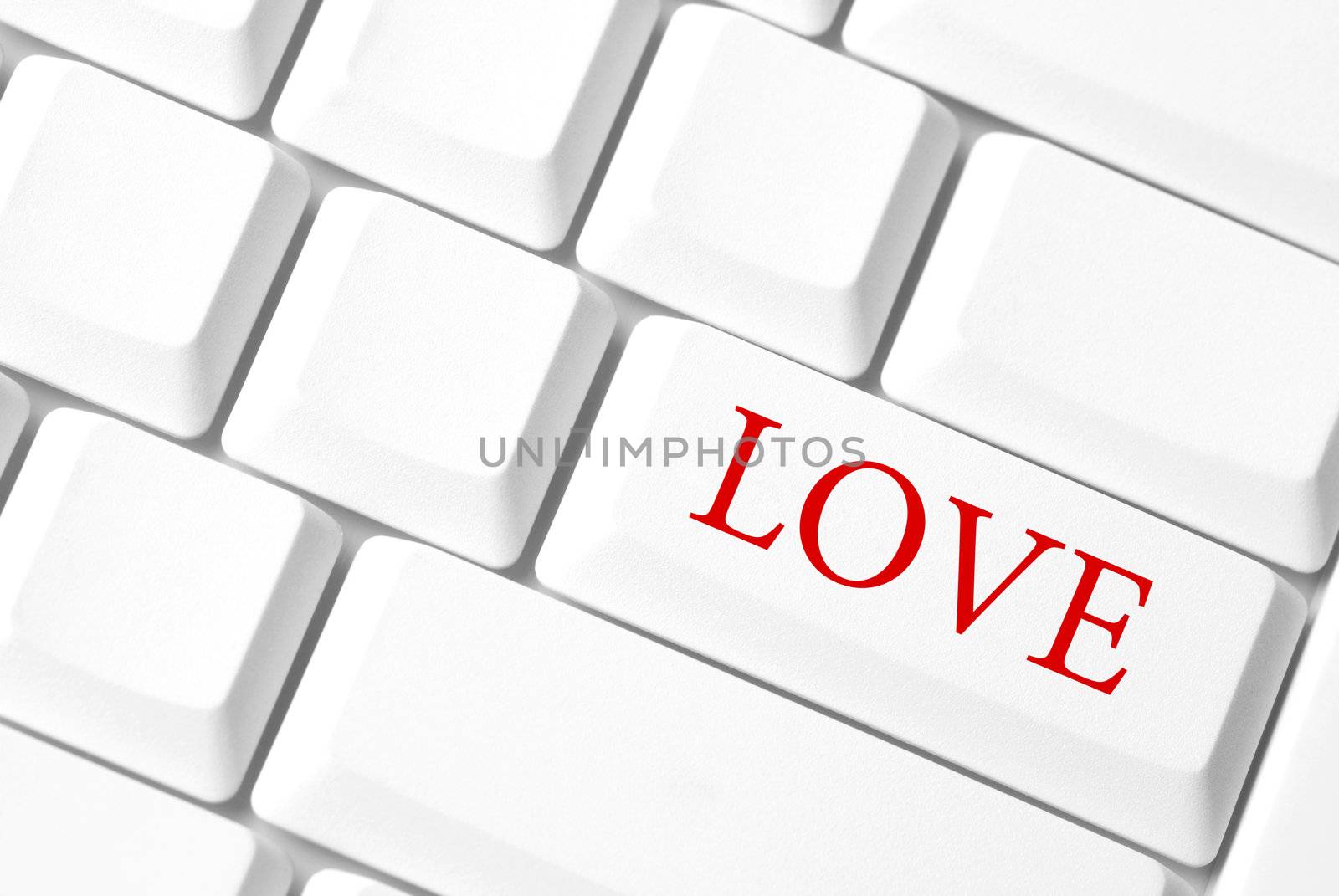 love concept with white key-board