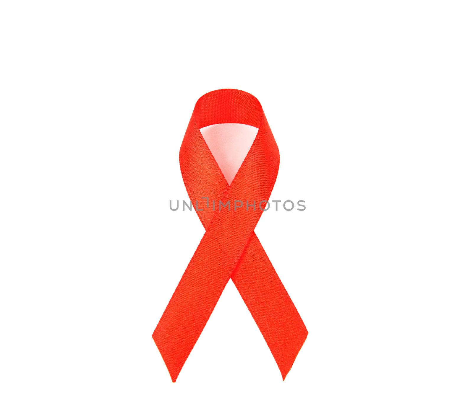 isolated red ribbon on white background