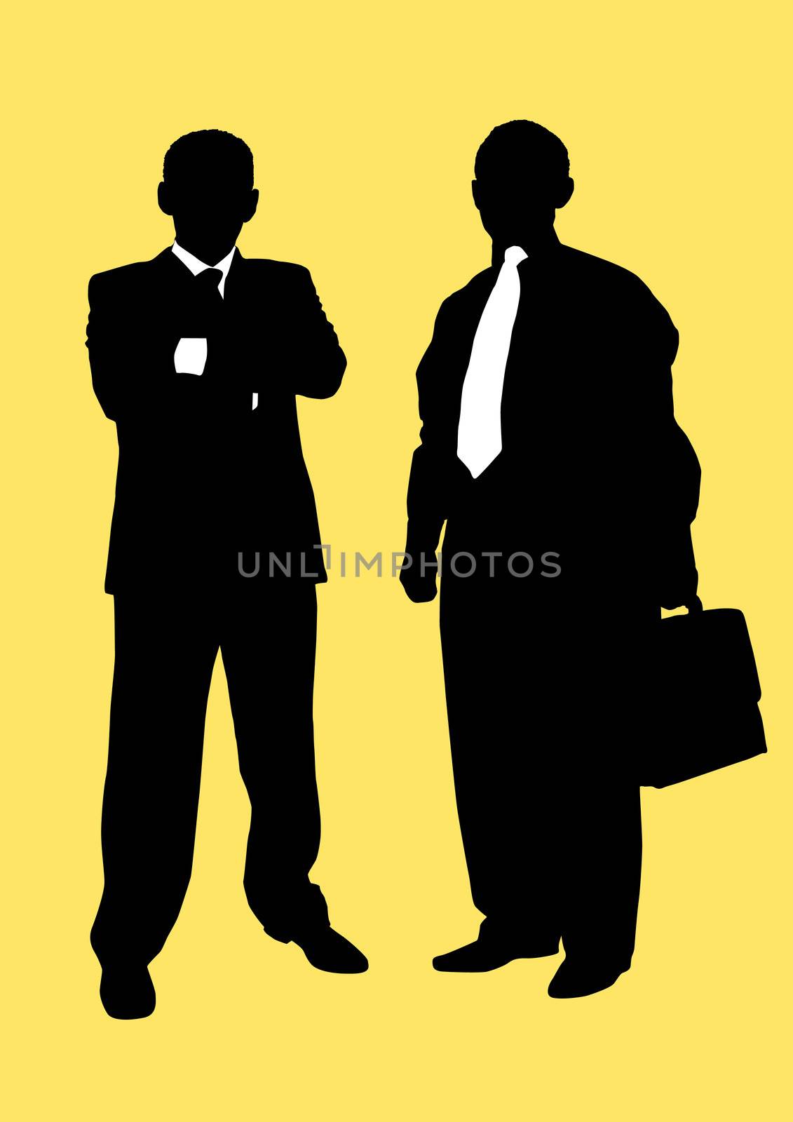 two man isolated on yellow background