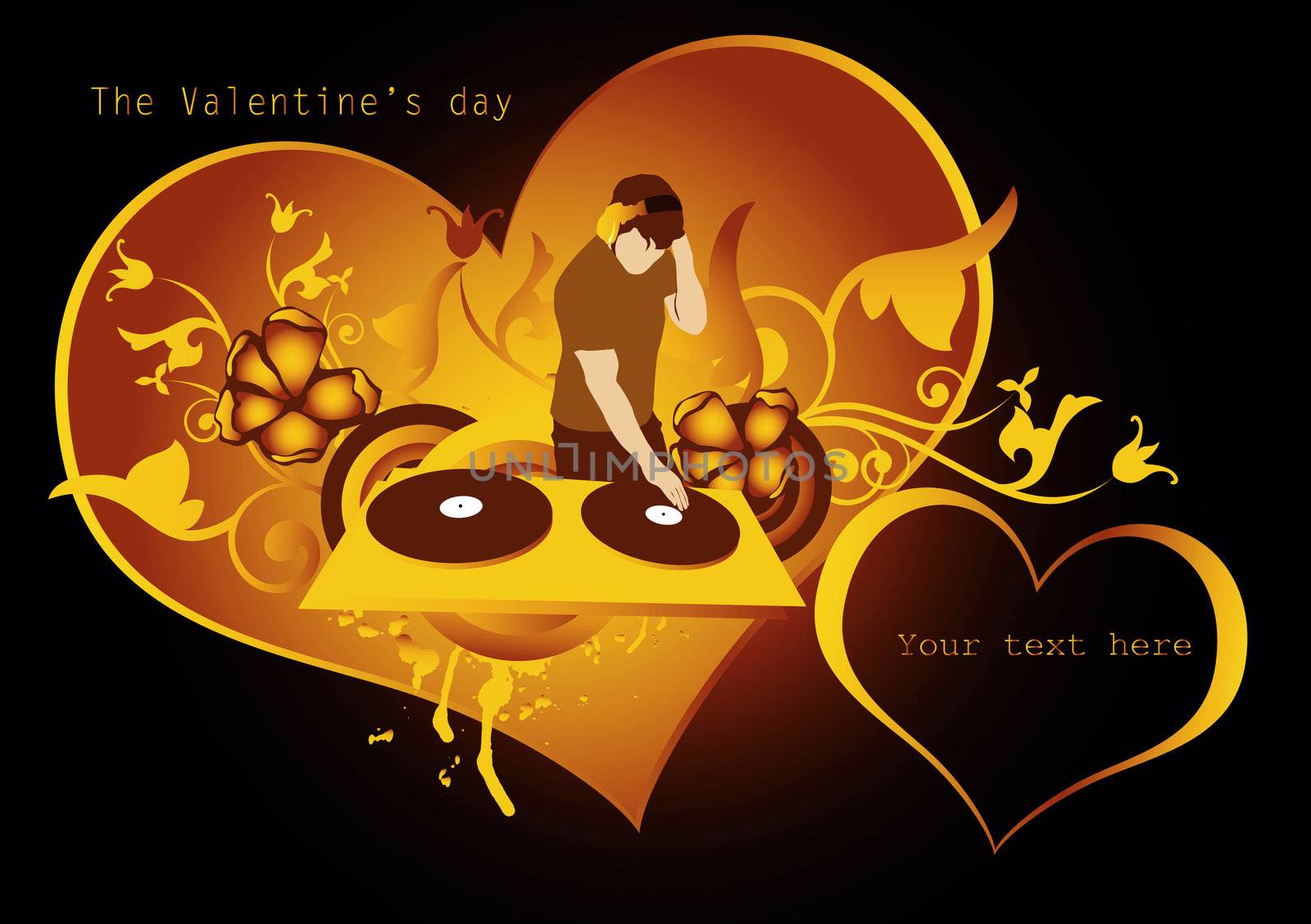 st.Valentines day concept for  discotheque,made from my photo